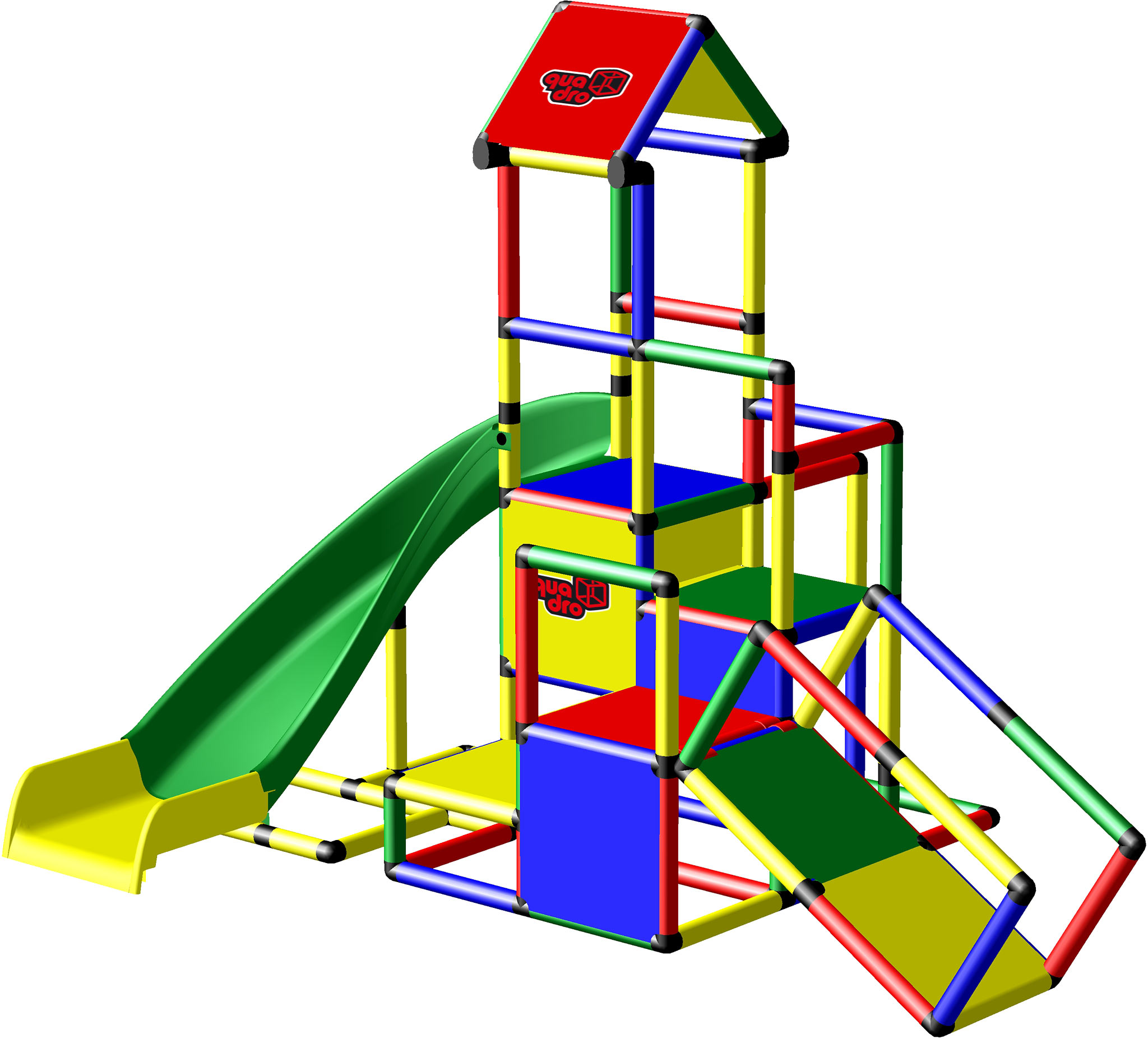 quadro-climbing-pyramid-upgrade-kit-curved-slide.jpg QUADRO Climbing Pyramid + Upgrade Kit + Curved Slide