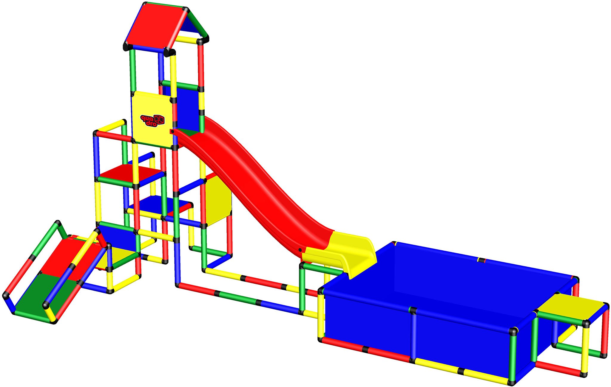 quadro-climbing-pyramid-upgrade-kit-modular-slide-pool-l.jpg QUADRO Climbing Pyramid + Upgrade Kit + Modular Slide + Pool L